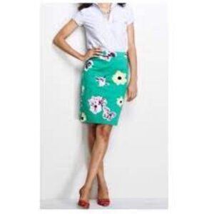 J. Crew “The Pencil Skirt “ Green Floral Style: 37532